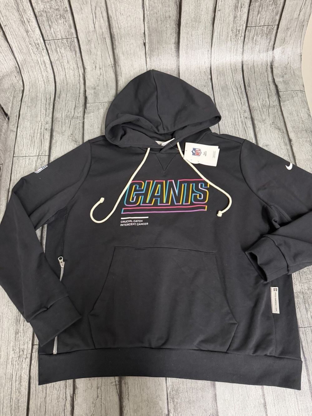 NWT Women's Nike New York Giants 2025 Crucial Catch Dri Fit Hoodie Black XXL 2XL